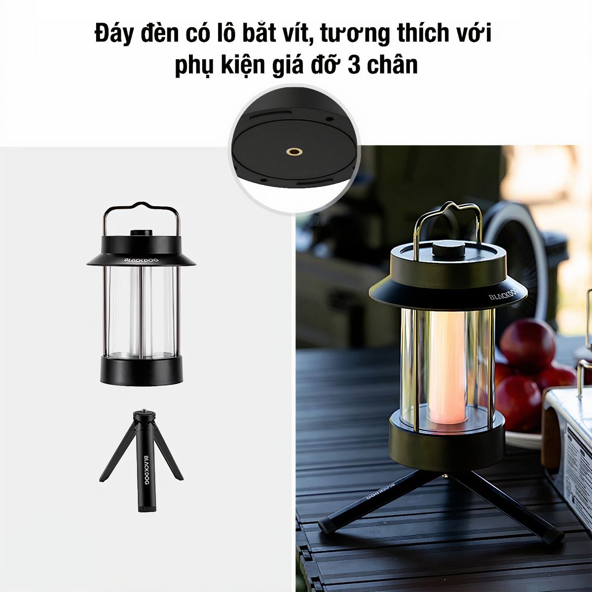  Đèn bão cắm trại cổ điển Blackdog 