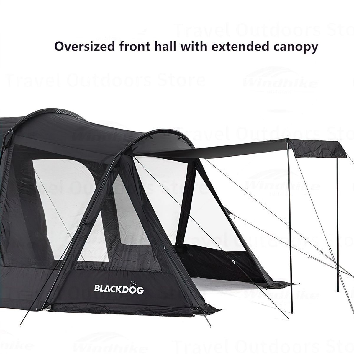  Lều Cắm Trại Du Lịch 3-4 Người Glamping Blackdog Tunnel Tent 
