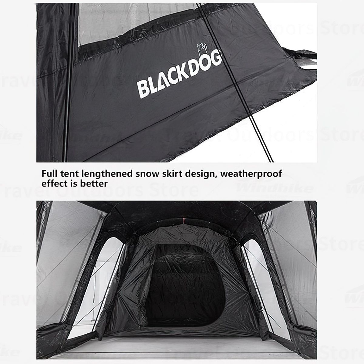  Lều Cắm Trại Du Lịch 3-4 Người Glamping Blackdog Tunnel Tent 