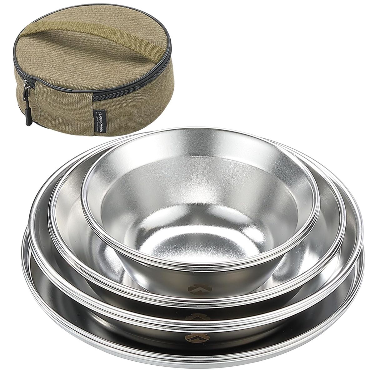  Bộ Bát Chén Đĩa Cắm Trại Inox Campingmoon S395 