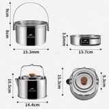  Naturehike NH22CJ005 Bộ Nồi Cắm Trại Inox Xếp Gọn 