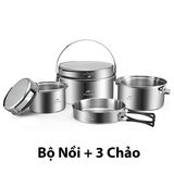  Naturehike NH22CJ005 Bộ Nồi Cắm Trại Inox Xếp Gọn 