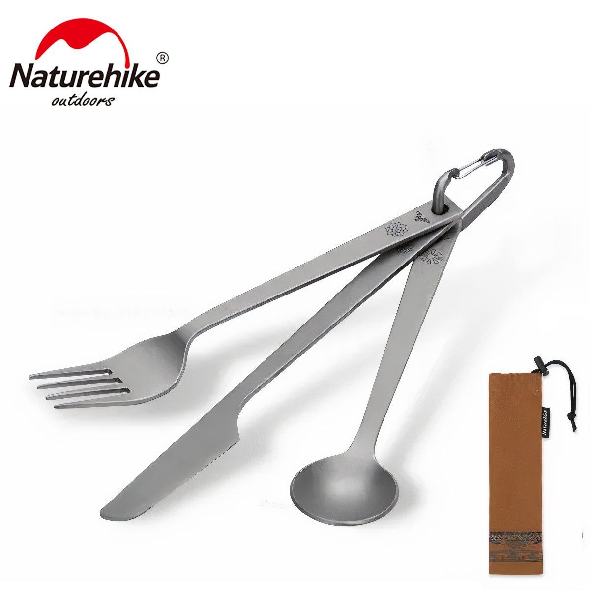  Bộ Thìa Dĩa Cắm Trại – Dã Ngoại Titanium 3 in 1 NatureHike (BST Đôn Hoàng) 