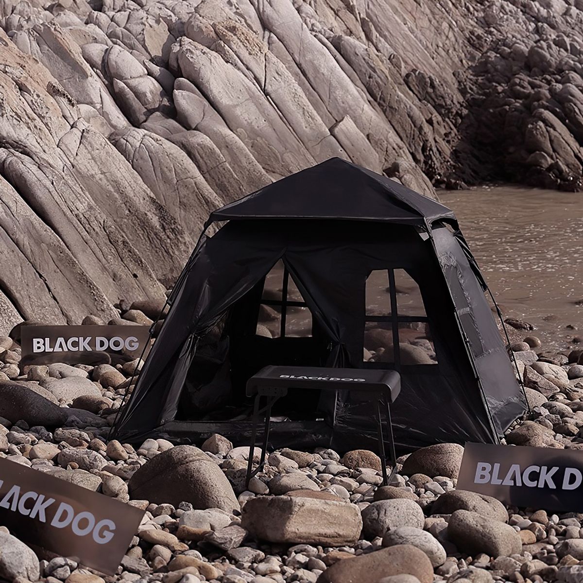 Lều Cắm Trại Du Lịch Tự Bung 3-4 Người Blackdog Two Doors And Two Windows Tent 