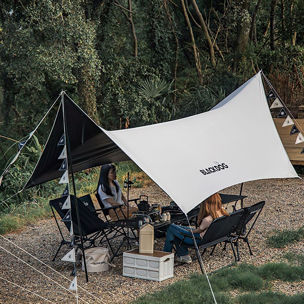  Tăng Cắm Trại Du Lịch Phủ Bạc Lục Giác Blackdog Hexagon Tarp Silver Coated 