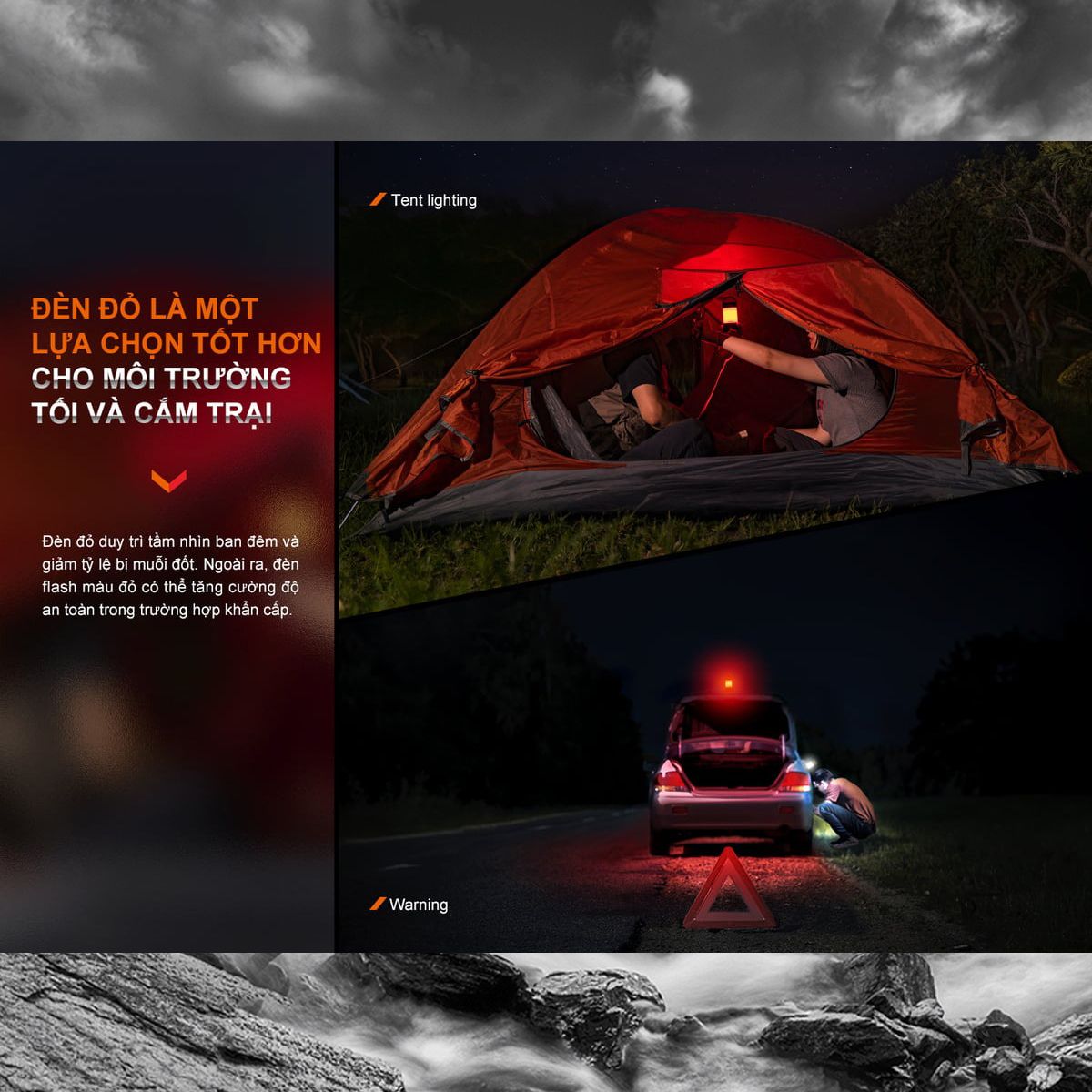  Đèn pin cắm trại FENIX CL26R Pro độ sáng 650 lumen pin 21700 sạc USB-C chiếu tỏa 360 độ 