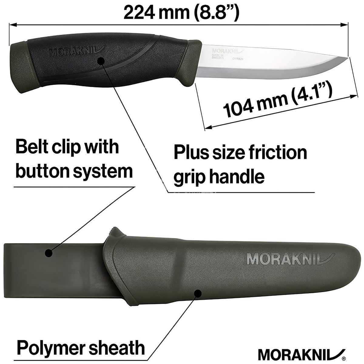  Dao Morakniv Companion MG Carbon Steel 