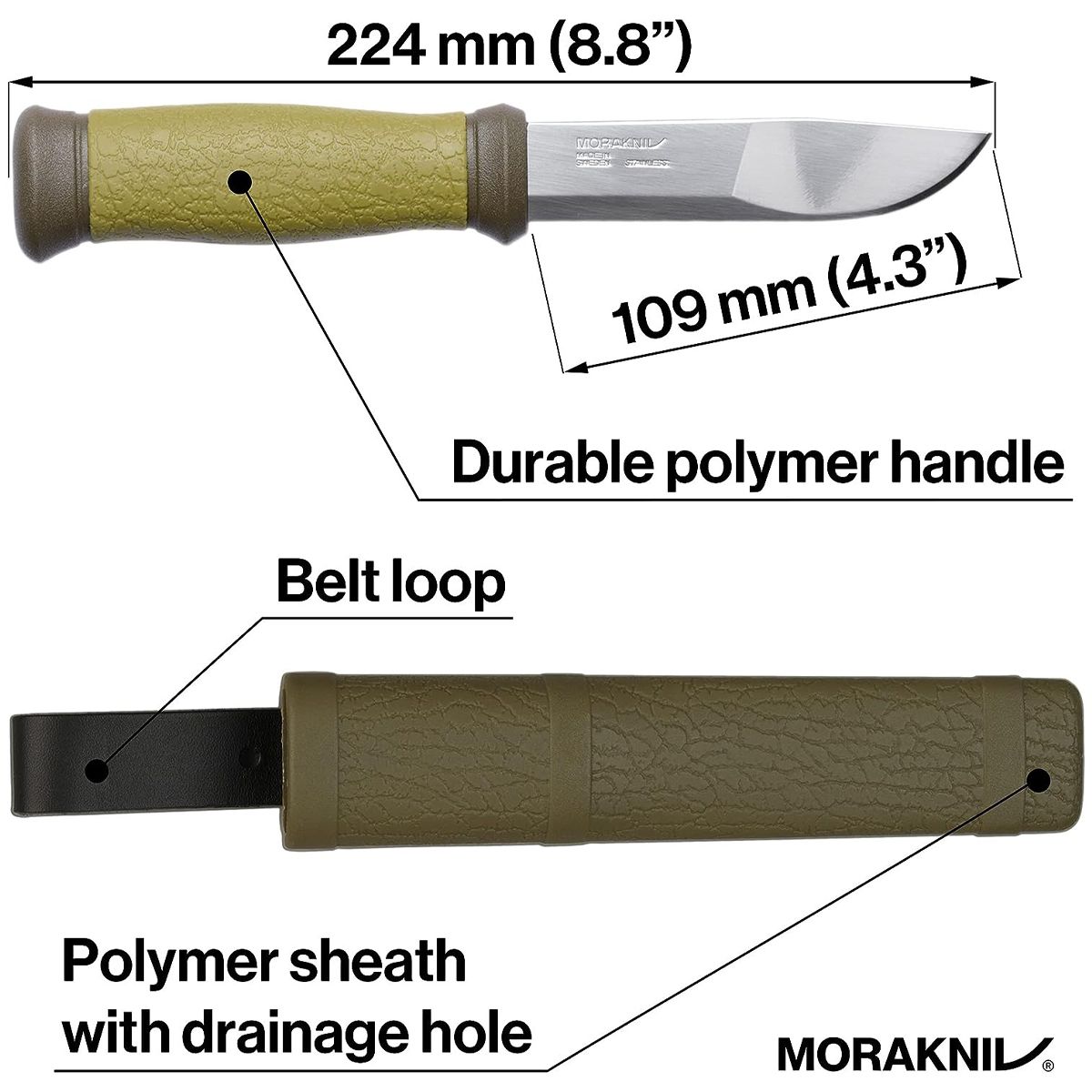  Dao Cắm Trại Morakniv Mora 2000 Stainless Steel 