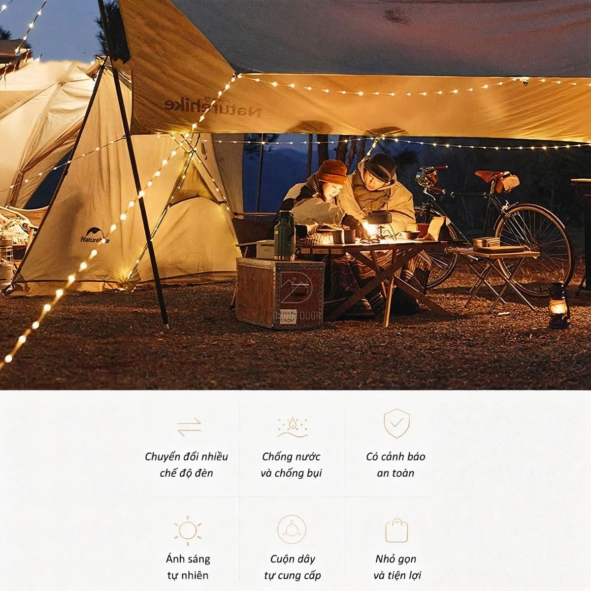  Dây LED Cắm Trại - Du Lịch Trang Trí Lều Trại Naturehike 