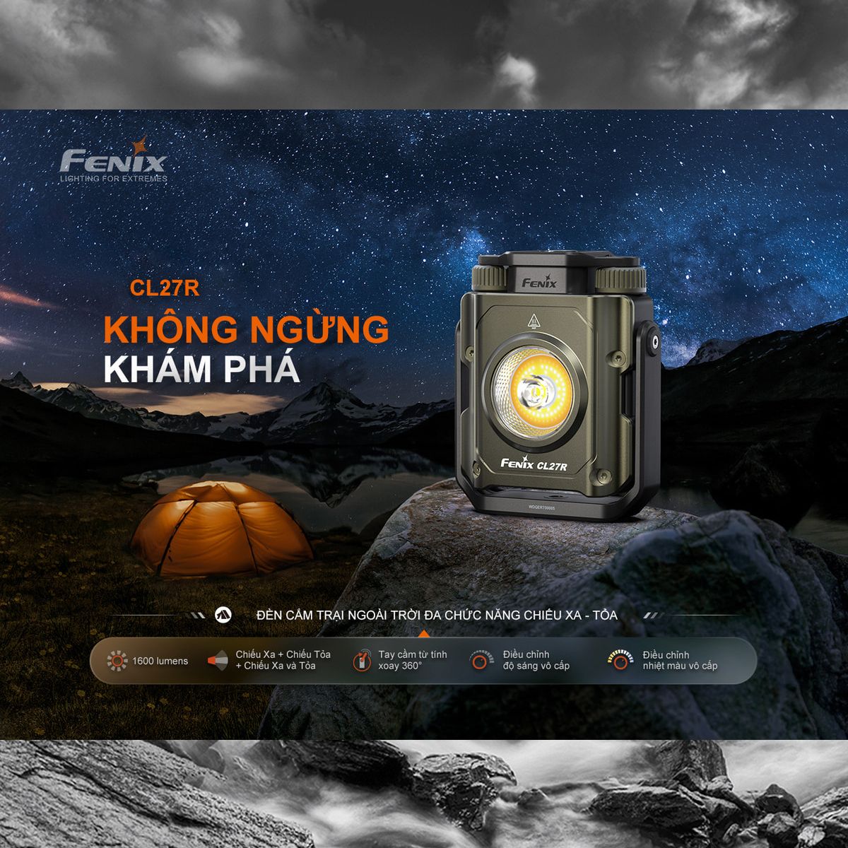  Fenix Đèn Pin Cắm Trại Ngoài Trời CL27R 