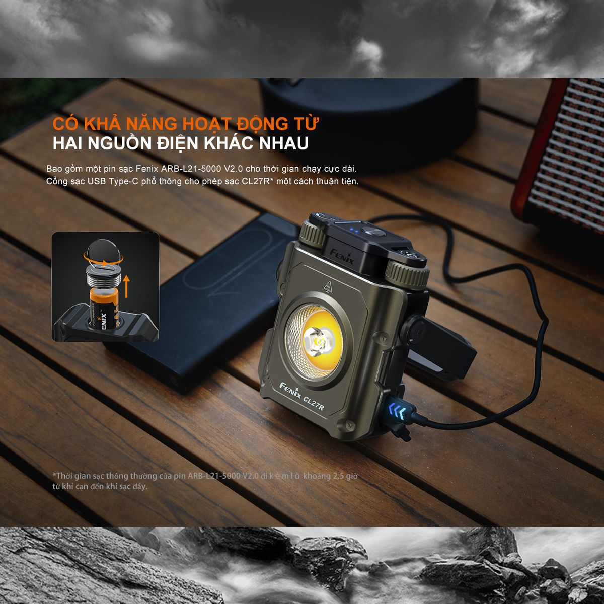  Fenix Đèn Pin Cắm Trại Ngoài Trời CL27R 