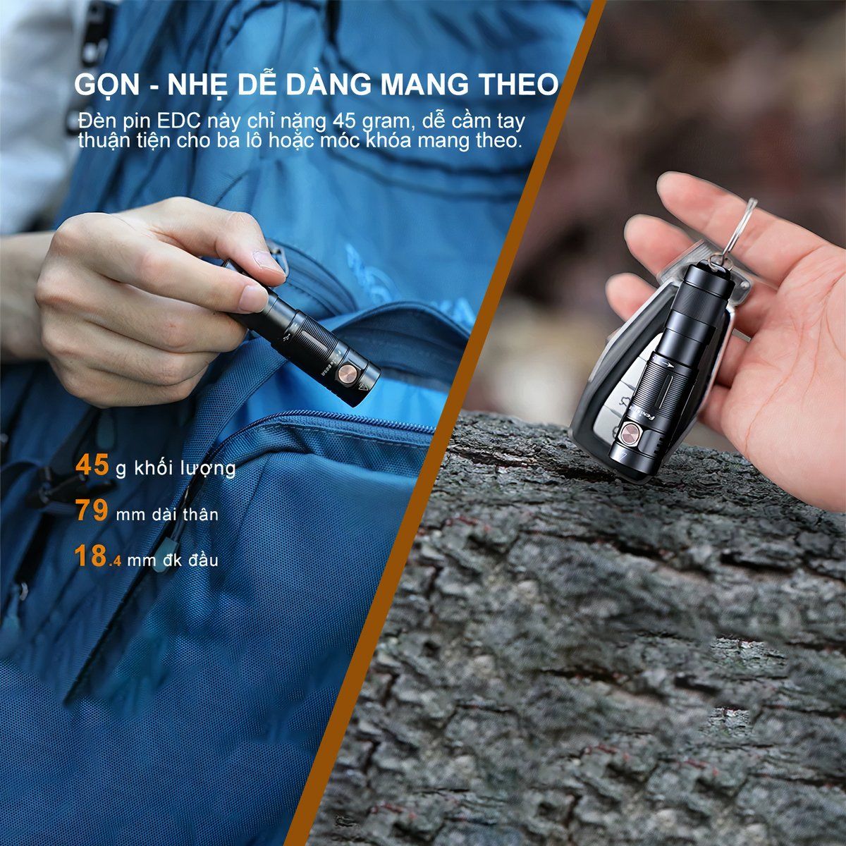  Đèn Pin Móc Khóa FENIX E09R Độ Sáng 600lm 