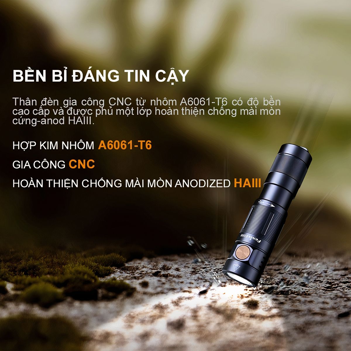  Đèn Pin Móc Khóa FENIX E09R Độ Sáng 600lm 