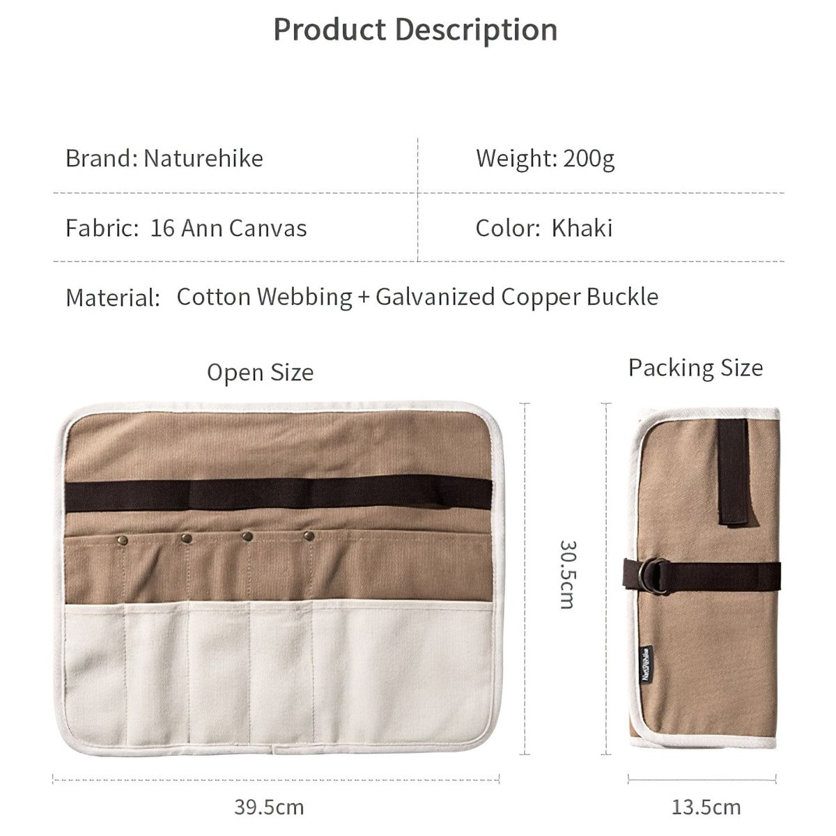  Túi Đựng Dụng Cụ Nấu Ăn Cắm Trại Naturehike Canvas Tableware Storage Bag 