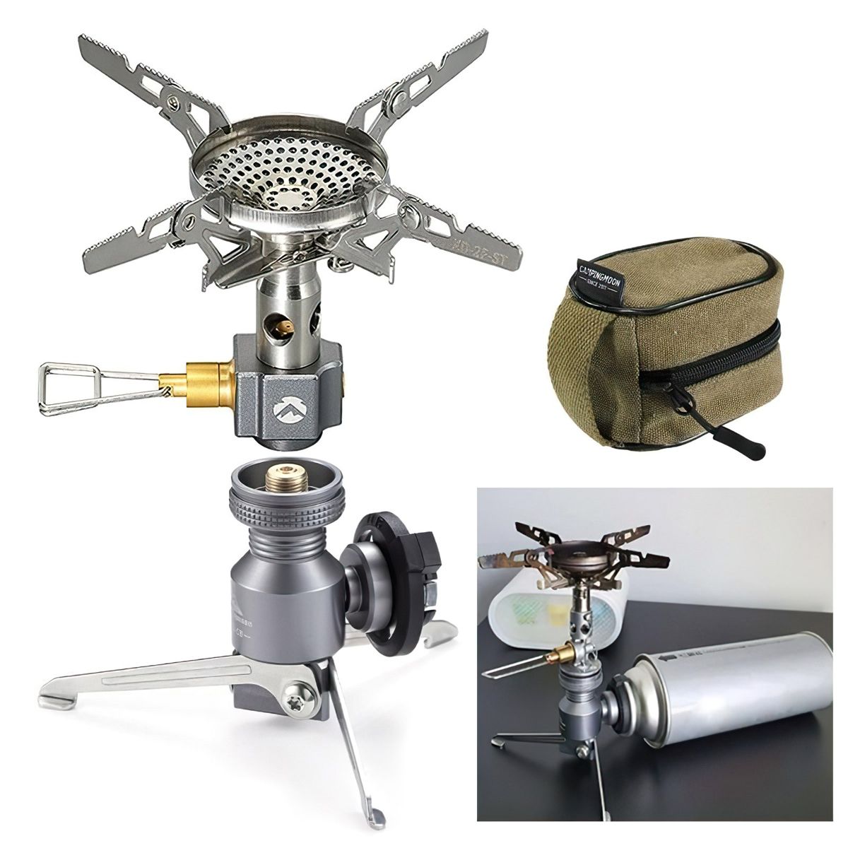  Campingmoon XD-2-NE Bếp Gas Dã Ngoại Xếp Gọn 3.300W (Có Túi Đựng) 