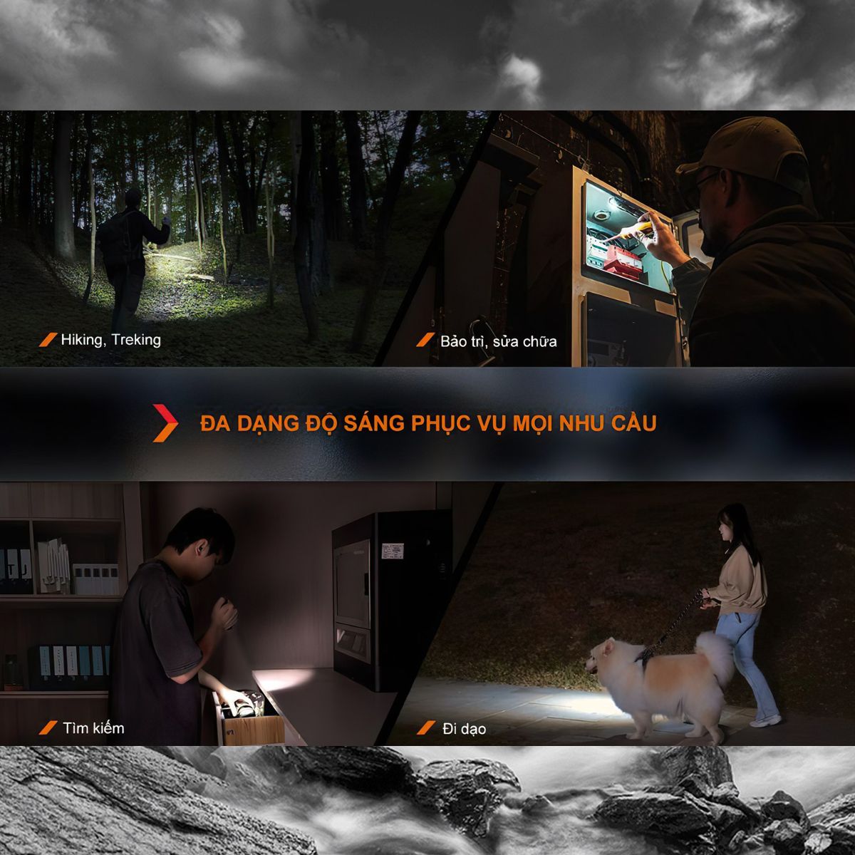  Đèn Pin Cắm Trại Cầm Tay Fenix LD12R 