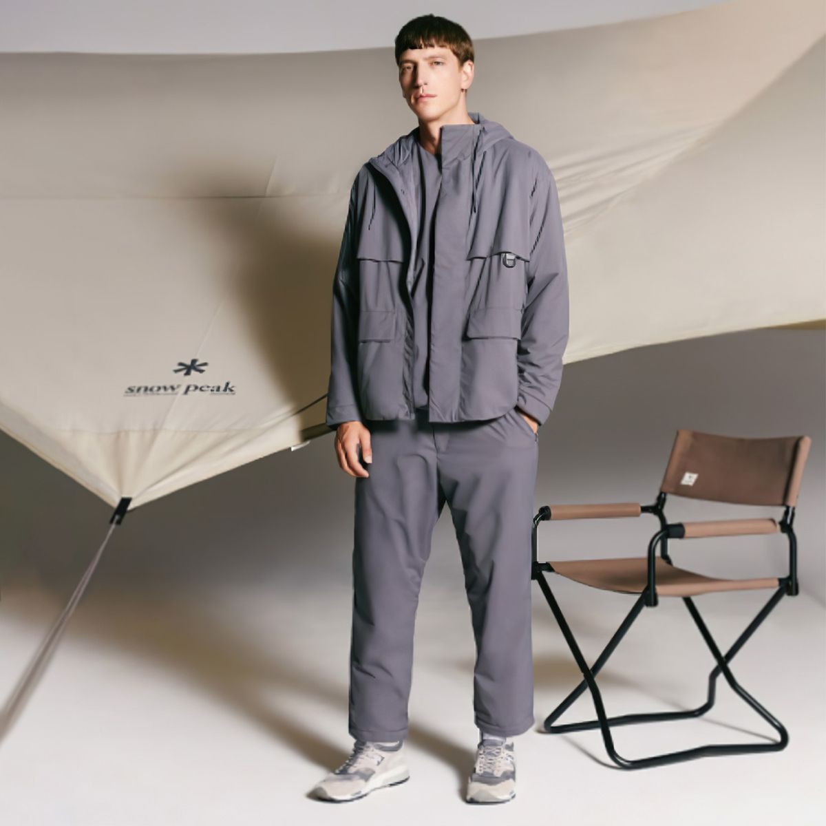  Ghế Cắm Trại Du Lịch Snowpeak Gray Folding Chair 