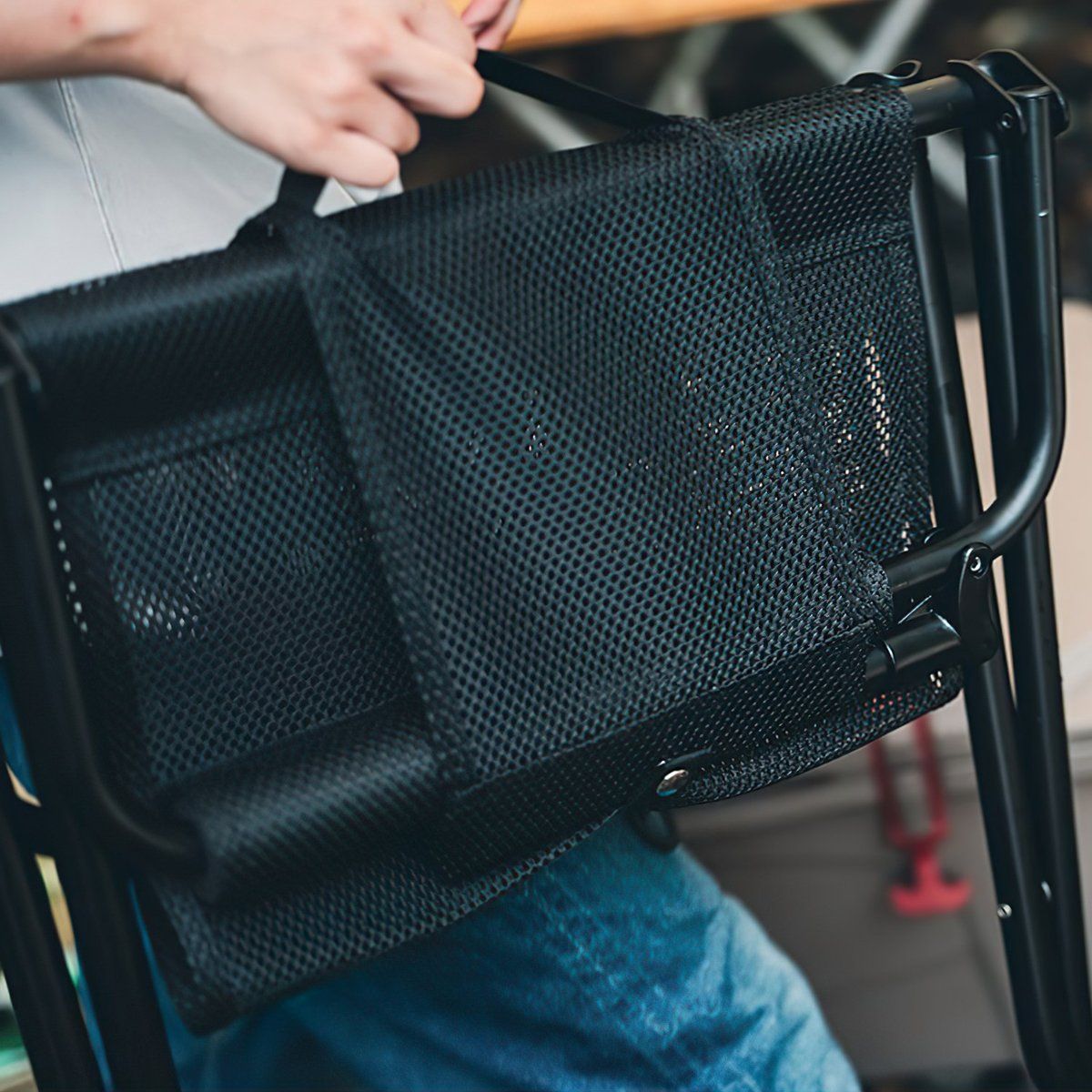  Ghế Cắm Trại Du Lịch Snowpeak Mesh Fd Chair Black 