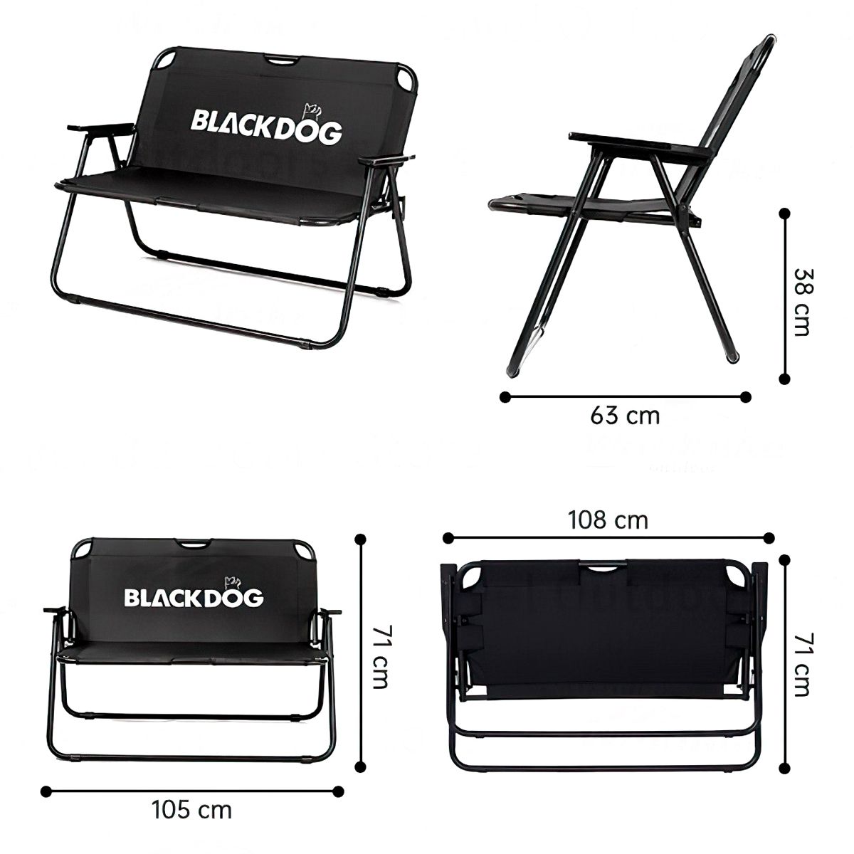  Ghế Đôi Cắm Trại Du Lịch Xếp Gọn Blackdog Double Folding Chair 