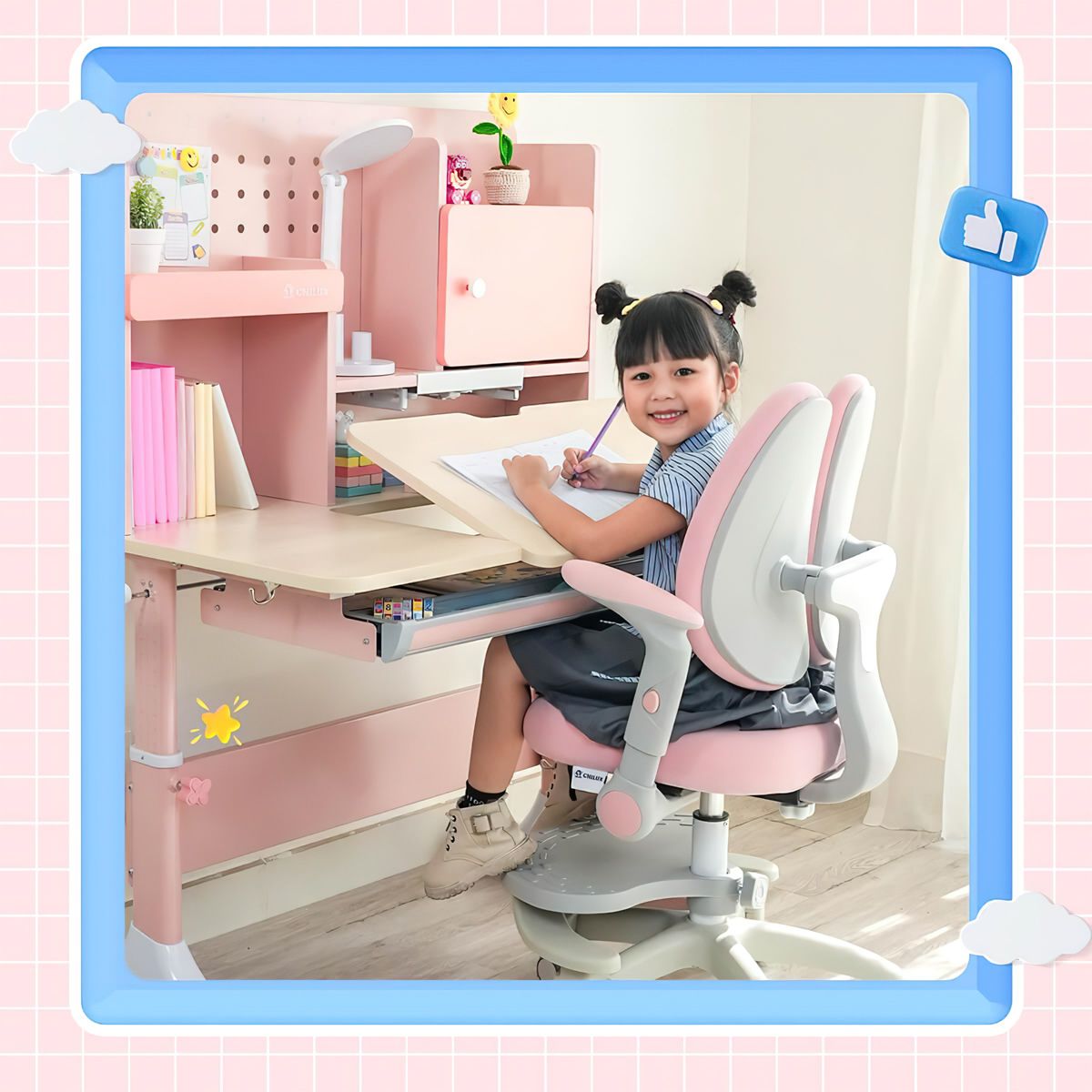  Ghế Ngồi Học Cho Bé Đúng Tư Thế Công Thái Học Chilux G18 