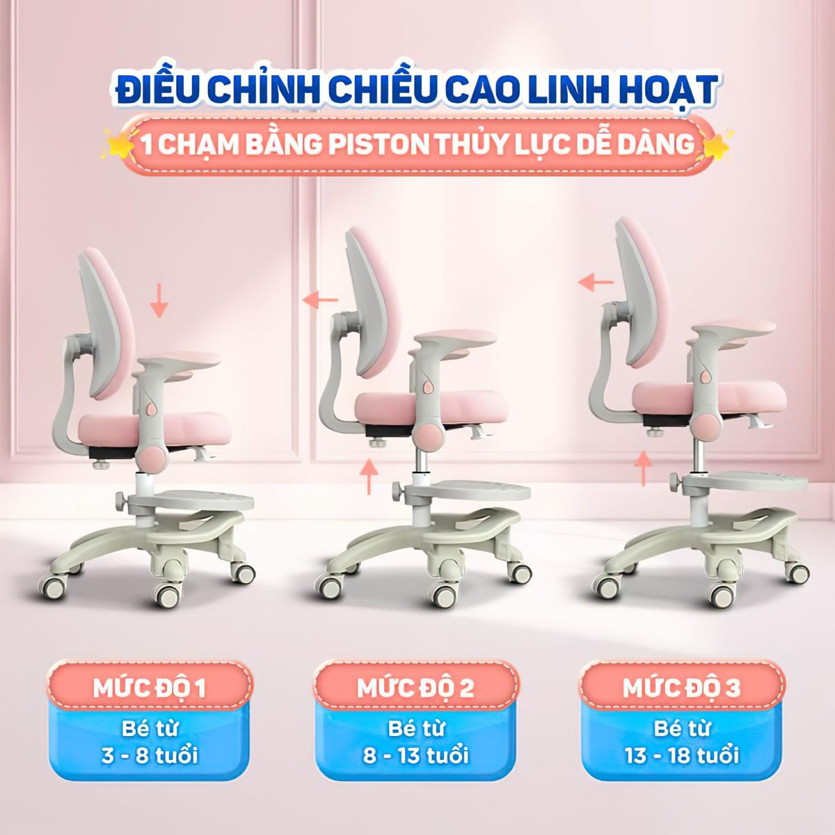 Ghế Ngồi Học Cho Bé Đúng Tư Thế Công Thái Học Chilux G18 