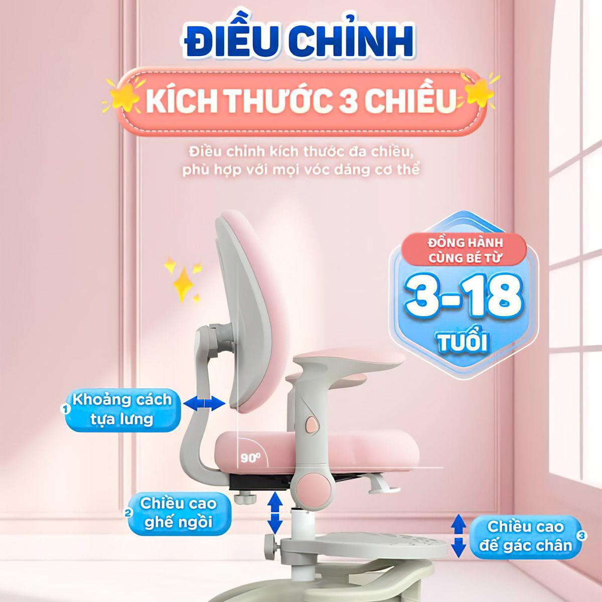  Ghế Ngồi Học Cho Bé Đúng Tư Thế Công Thái Học Chilux G18 