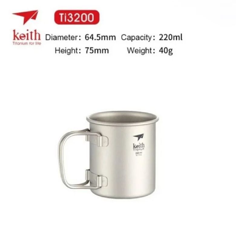  Ca titanium 1 lớp có tay cầm (220ml) 