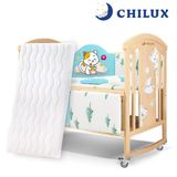  Nôi Gỗ Cho Bé 6 Chế Độ Chilux Peace – Natural ( COMBO 5 ) 