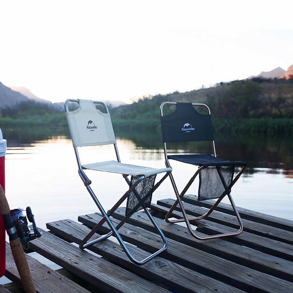  Ghế Xếp Cắm Trại Inox Có Lưng Tựa, Gấp Gọn Siêu Nhẹ 