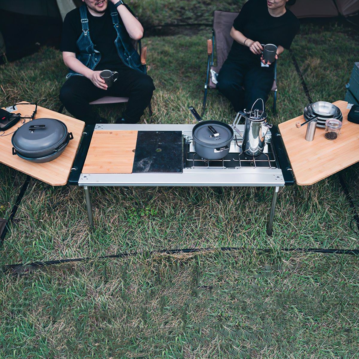  Mặt Bàn Lắp Ghép Cắm Trại Snowpeak Multi-Function Table Open R Bamboo 