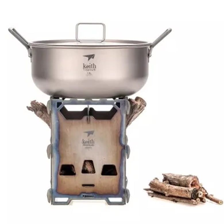  Bếp Cắm Trại Củi Xếp Gọn Keith Titanium 