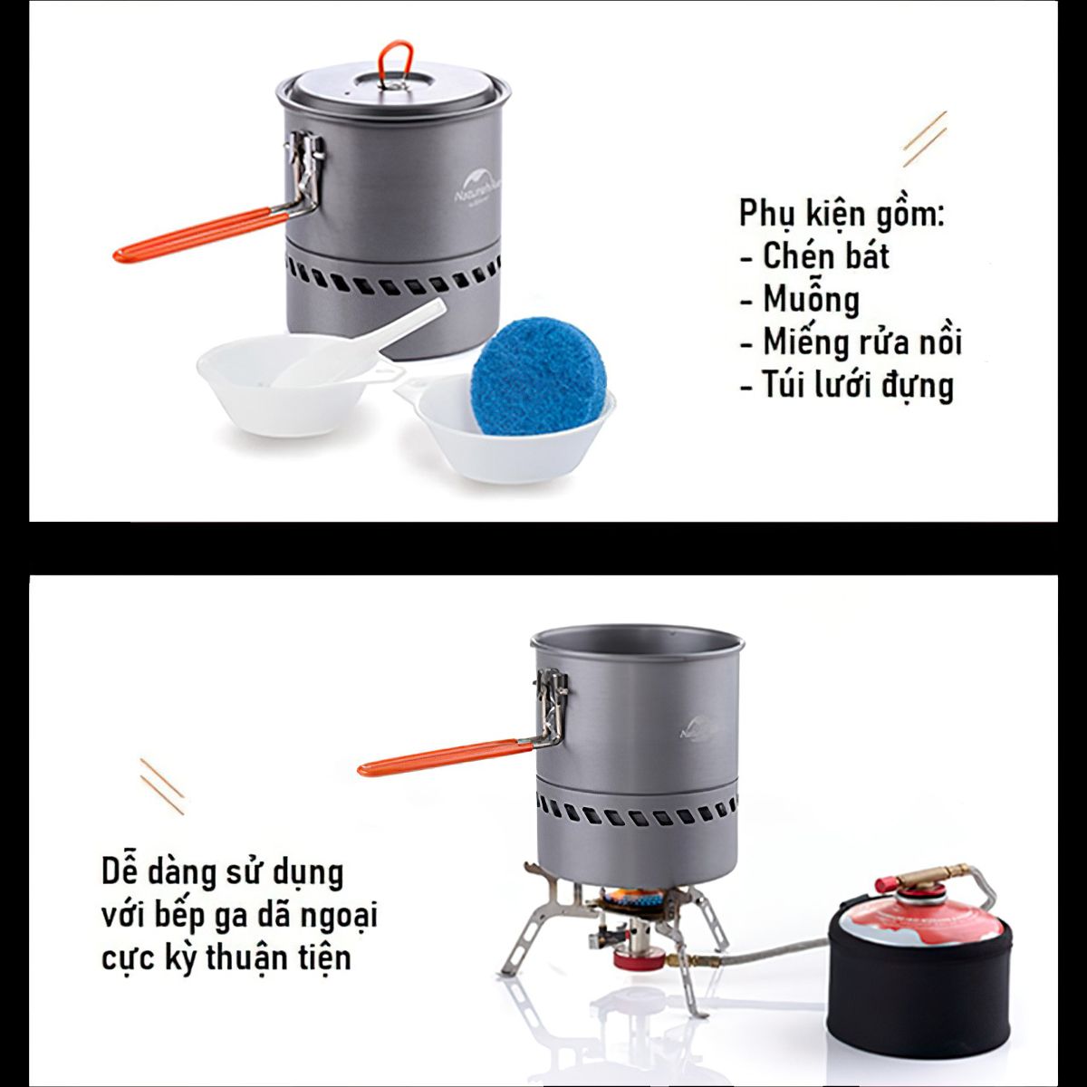  Nồi Nấu Cắm Trại Tiết Kiệm Nhiên Liệu Naturehike Camping Energy Saving Pot 