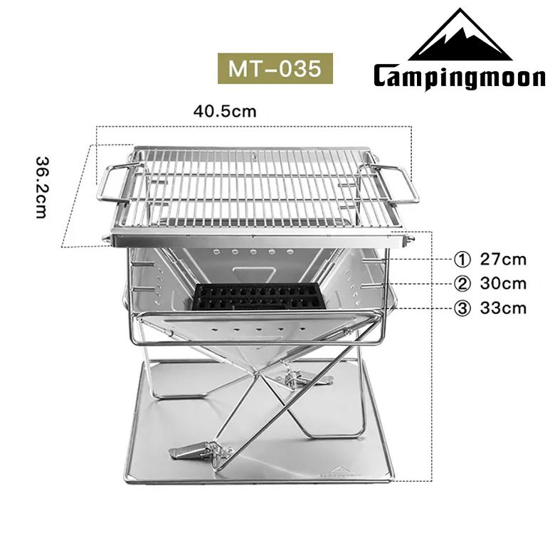  Bếp Nướng Cắm Trại Gấp Gọn Campingmoon Folding Burning Fire MT-045 