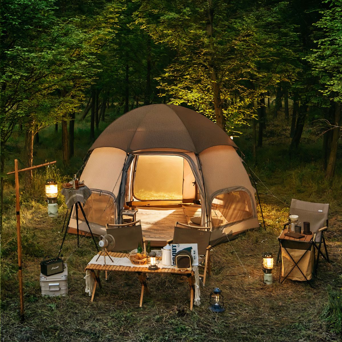  Lều Cắm Trại Mông Cổ Bát Giác Cho 2 người Naturehike 