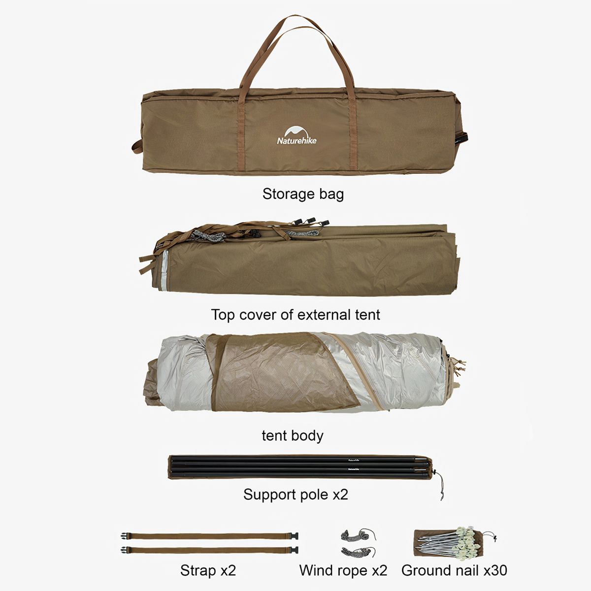  Lều Trung Tâm Cắm Trại Glamping Cho 2 – 3 Người Cloud vessel fast tunnel tent Naturehike 