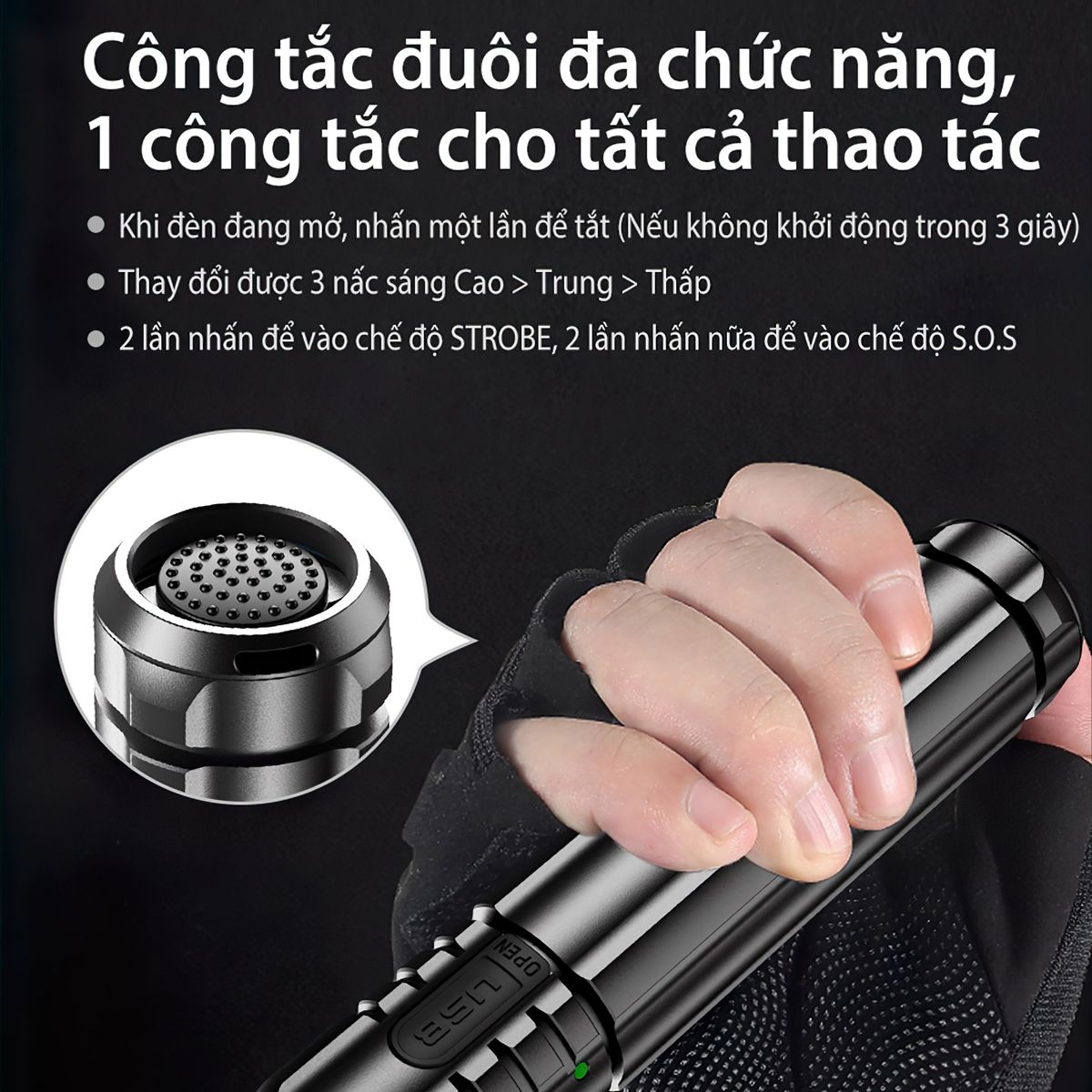  Đèn pin Cắm Trại Du Lịch KLARUS EC20 sáng 1100 lumen chiếu xa 200m pin 21700 4000mAh sạc USB C kiêm power bank 