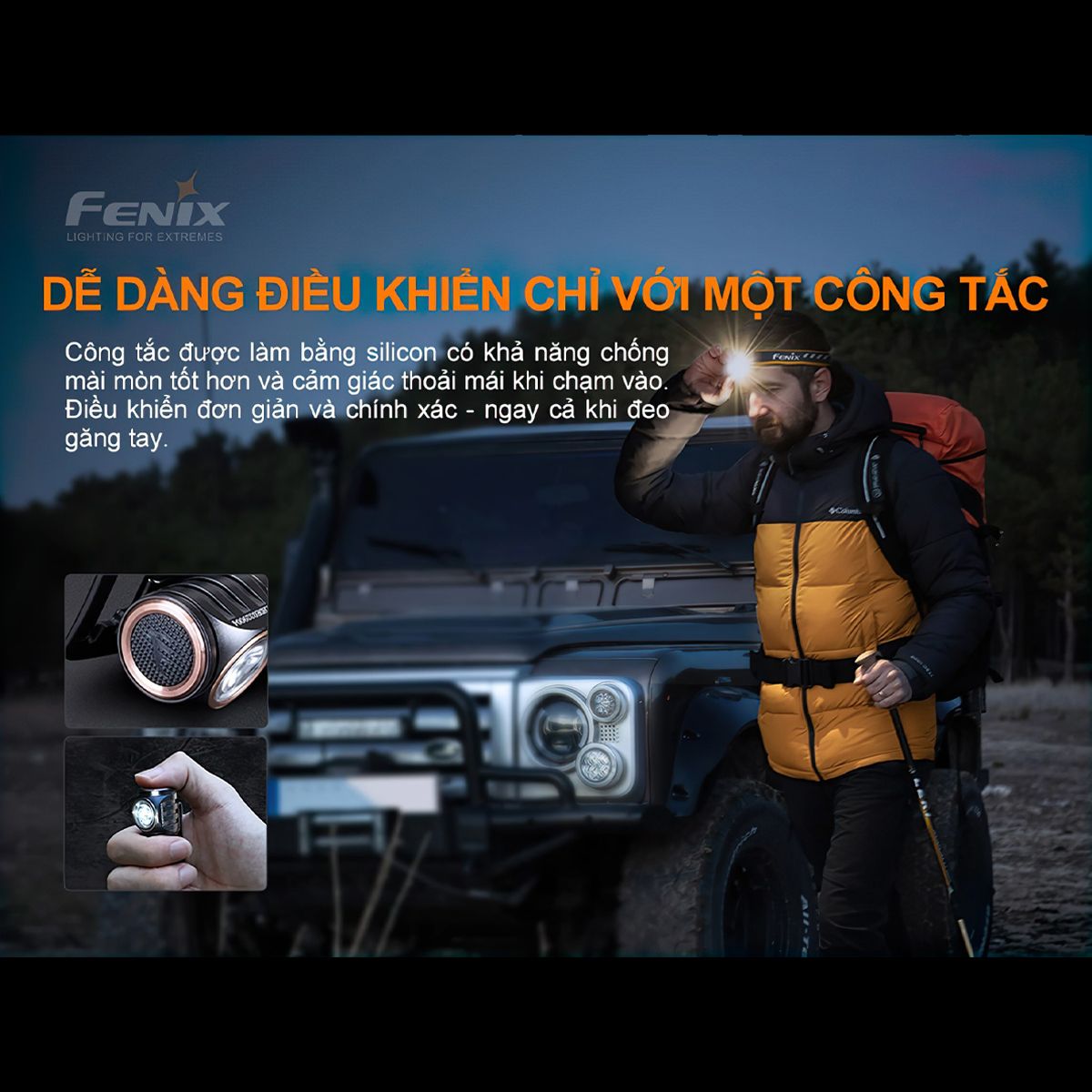  Đèn Pin Đội Đầu Cắm Trại Du Lịch Fenix Hm50R V2.0 Độ Sáng 700 Lumen Chiếu Xa 115M 