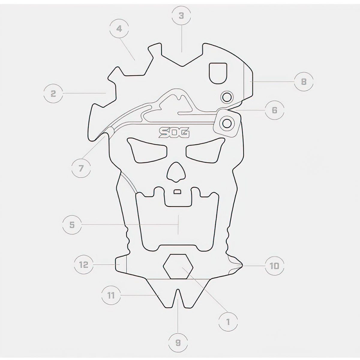  Móc Chìa Khóa Cắm Trại SOG Macv Keychain Tool 