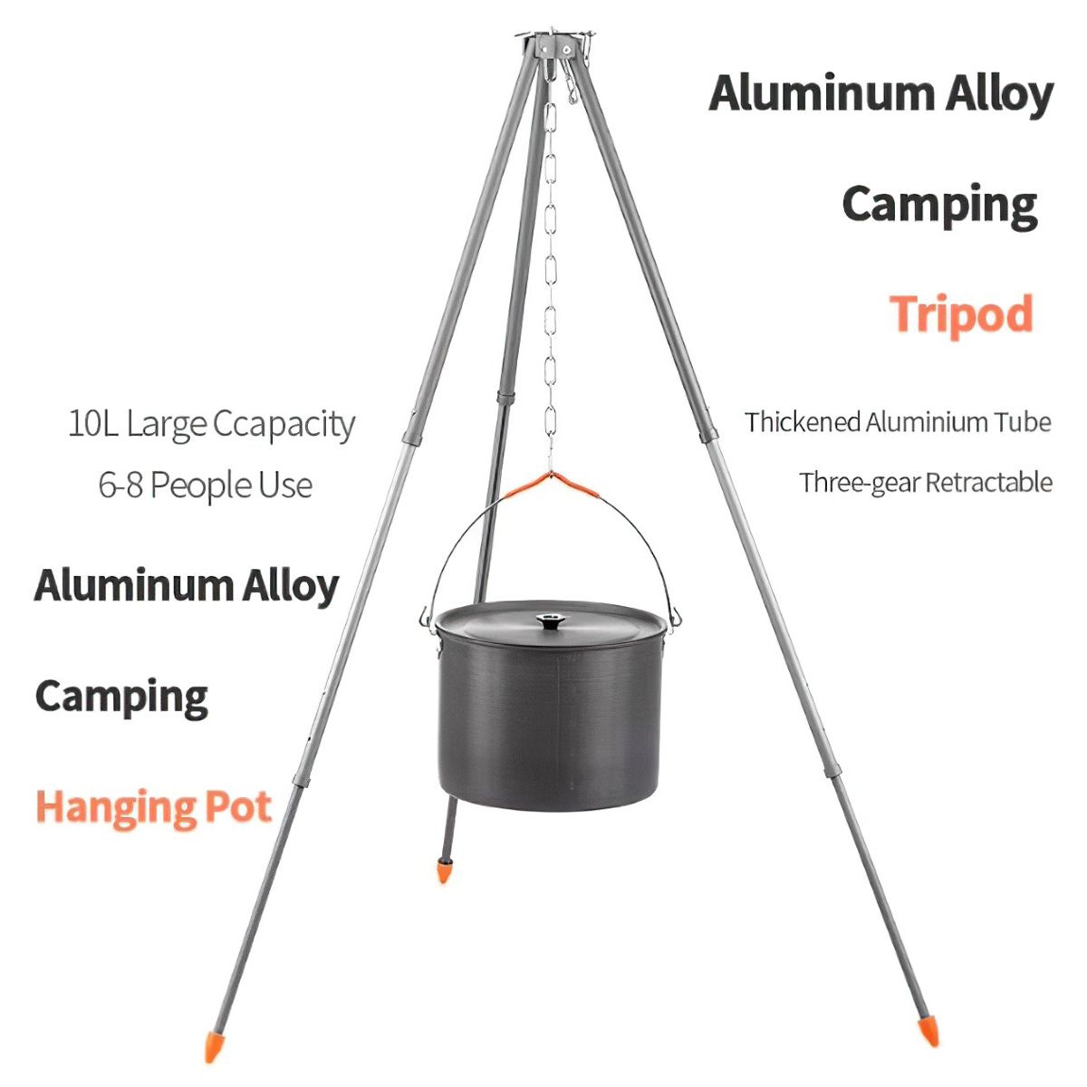  Naturehike Bộ Nồi Treo Cắm Trại NH19CJ003 Hai Mẫu 6 Và 10 Lít 