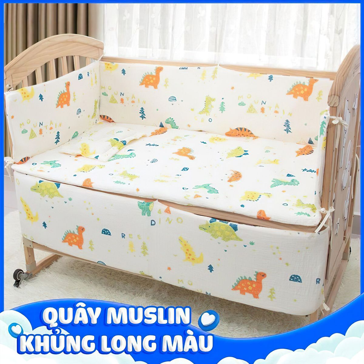  Nôi Cũi Đa Năng 6 Chế Độ Chilux Peace – Pink ( COMBO 2 ) 