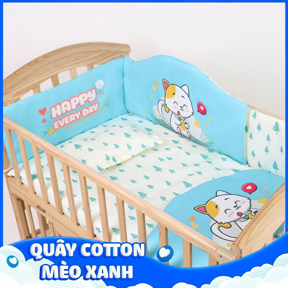  Nôi Gỗ Cho Bé 6 Chế Độ Chilux Peace – Natural ( COMBO 5 ) 
