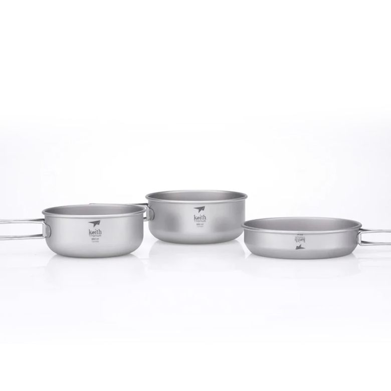  Nồi Keith 3-Piece Titanium Pot and Pan Cook Set 
