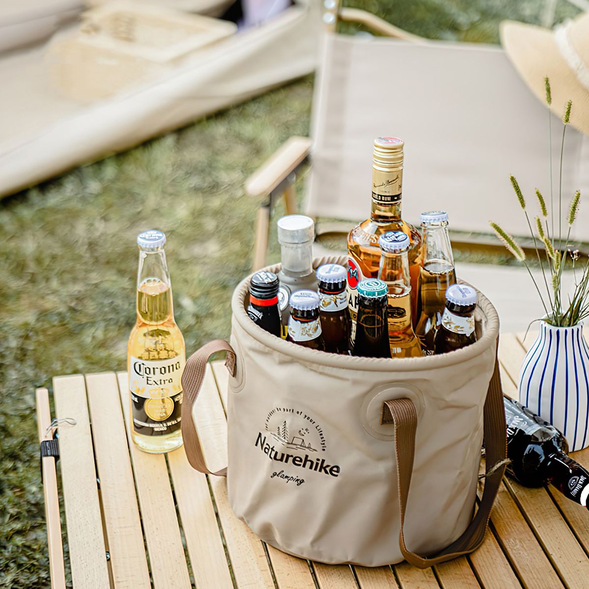  Xô Nước Gấp Gọn Cắm Trại Naturehike Foldable Round Bucket 