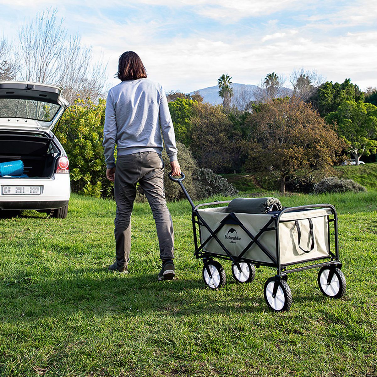  -Xe Đẩy Gấp Gọn Cắm Trại Du Lịch, Dã Ngoại – Bánh Nhỏ Naturehike Folding Trolley 