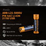  Pin Sạc Fenix 21700 - Arb-L21-5000U Tích Hợp Sạc Usb 
