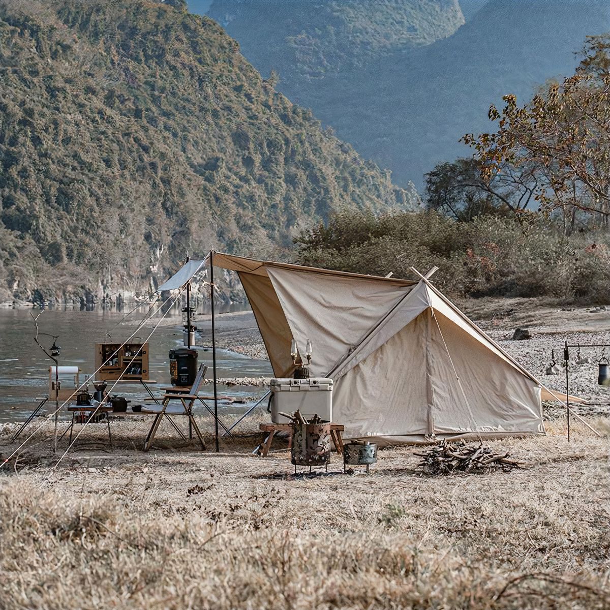  Lều cắm Trại Mông Cổ Glamping Có Mái Che Naturehike 