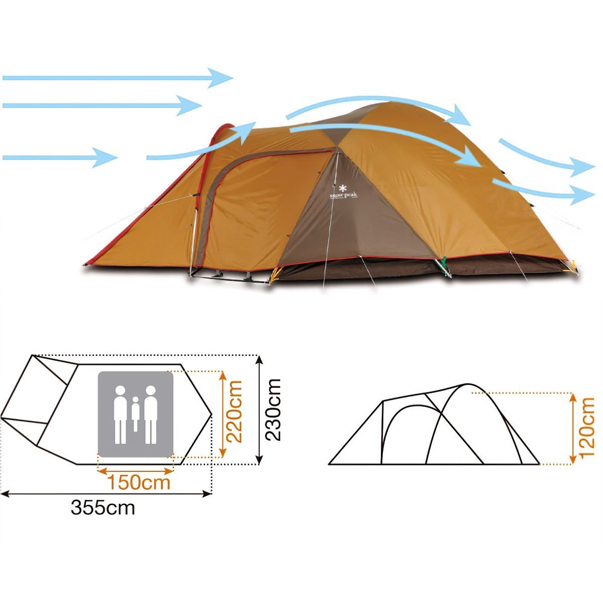  Lều Cắm Trại Chống Thấm Và Chống tia UV Snowpeak Amenity Dome S 