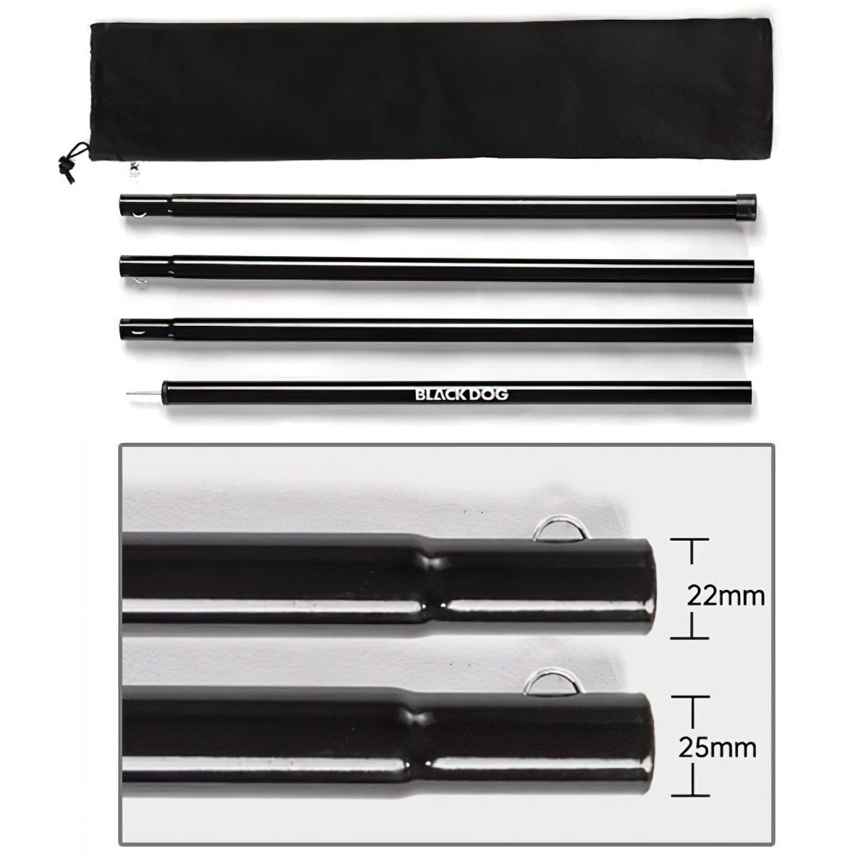  Sào Chống Tăng Cắm Trại 2.4M Blackdog 