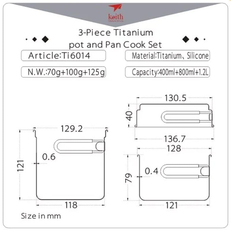  Bộ Nồi Cắm Trại Keith Titanium Casserole 