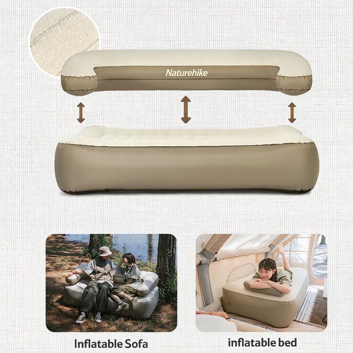  Sofa hơi cắm trại Naturehike Glamping 